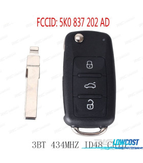 KIT CLÉS COMPLET VOLKSWAGEN VW SEAT SKODA DIVERS MODÈLES 3 BOUTONS