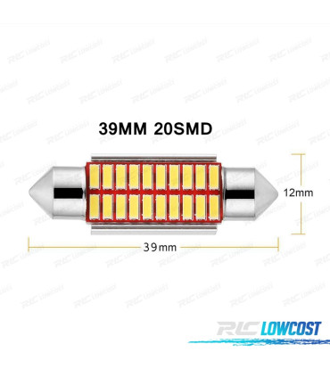 AMPOULE LED 5W C10W SUPER LUMINEUSE 4014 SMD CANBUS 39MM