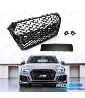 GRILLE AUDI A4 B9 15-19 PDC LOOK RS4 NOIR BRILLANT