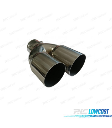 EMBOUT DOUBLE ECHAPPEMENT ROND INOX