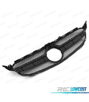 GRILLE MERCEDES W205 14-18 LOOK AMG C63 CAMÉRA NOIR BRILLANT