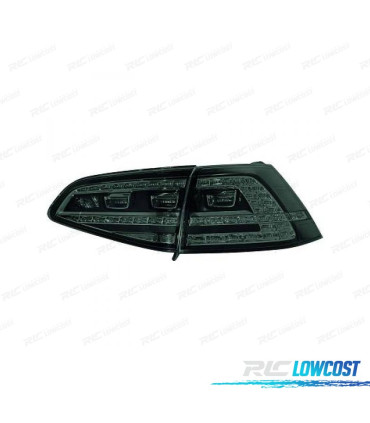 FEUX ARRIÈRE POUR VOLKSWAGEN VW GOLF VII 12-17 LIMOUSINE LED CHROMÉ FUMÉ