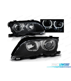 PHARES BMW E46 01-05 LED ANGEL EYES NOIR