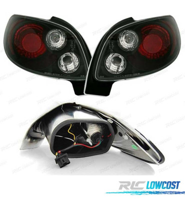 FEUX ARRIÈRE POUR PEUGEOT 206 CC 98-09 FOND NOIR