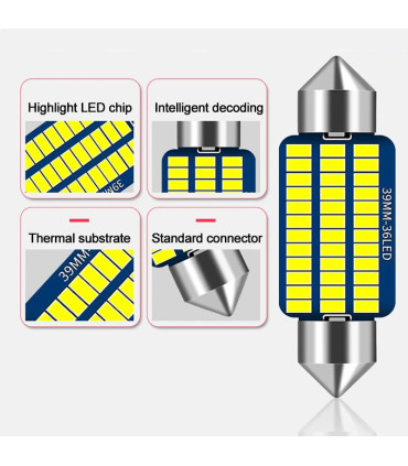 AMPOULE LED C10W FESTOON 39MM 36LED