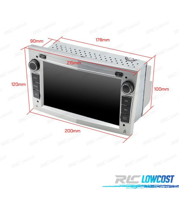 AUTORADIO GPS ANDROID 11 GRIS CLAIR POUR OPEL ASTRA H VIVARO ZAFIRA VECTRA CORSA D QUAD CORE