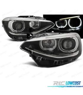 PHARES BMW F20 F21 ANGEL EYES LED FOND NOIR