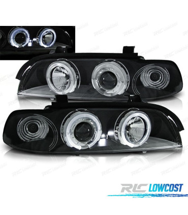 PHARES BMW E39 95-00 ANGEL EYES LED FOND NOIR