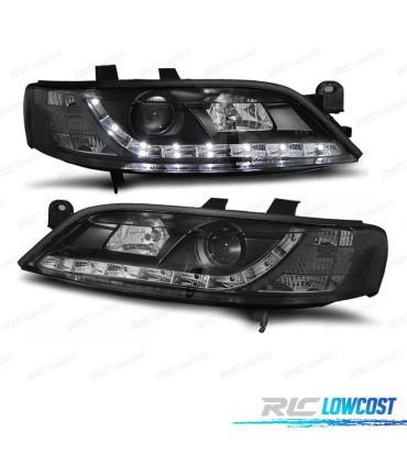 PHARES OPEL VECTRA B 99-02 FEUX DE JOUR LED FOND NOIR