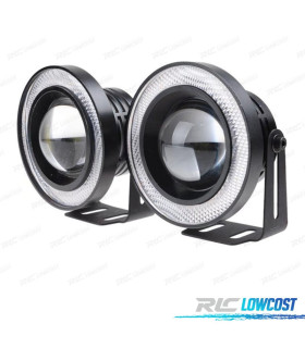 PHARES ANTIBROUILLARD PROJECTEURS LASER LED 1200LM 30W LED LIGHT ANGEL EYES DRL