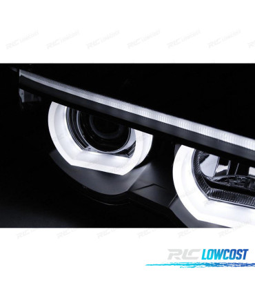 PHARES BMW E38 94-01 ANGEL EYES LED NOIR