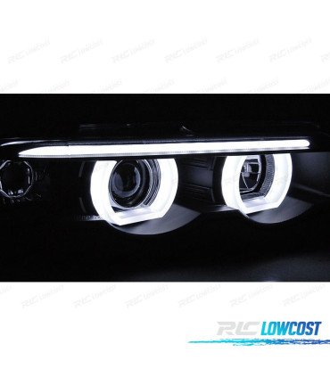 PHARES BMW E38 94-01 ANGEL EYES LED NOIR