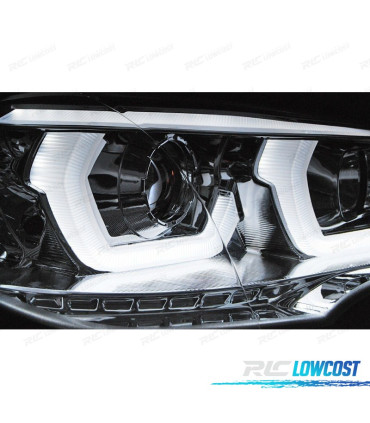 PHARES BMW X5 E70 07-13 LED YEUX ANGES CHROMÉ