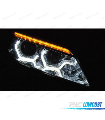 PHARES BMW Z4 E89 09-13 YEUX ANGEL LED DYNAMIQUES CHROMÉS XÉNON
