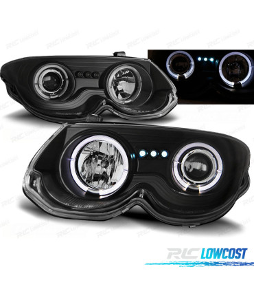 PHARES POUR CHRYSLER 300M 99-04 ANGEL EYES LED NOIR