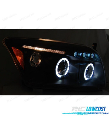 PHARES POUR DODGE CALIBER 06-12 ANGEL EYES LED NOIR