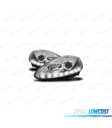 PHARES POUR FIAT GRANDE PUNTO 05-08 DRL CHROMÉ