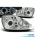 PHARES POUR FORD FIESTA MK6 02-05 ANGEL EYES CHROMÉ