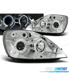 PHARES POUR FORD FIESTA MK6 02-05 ANGEL EYES CHROMÉ