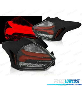 FEUX ARRIÈRE POUR FORD FOCUS MK3 15-18 FULL LED DYNAMIQUES NOIR ROUGE