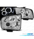 PHARES FORD MUSTANG 04-09 ANGEL EYES LED CHROMÉ