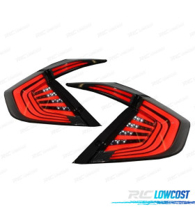 FEUX ARRIÈRE POUR HONDA CIVIC MK10 LIMOUSINE FC FK 16- FULL LED NOIR ROUGE