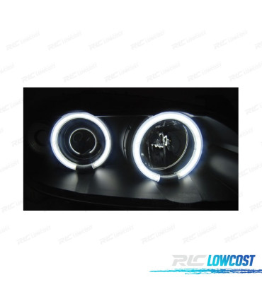 PHARES POUR OPEL ASTRA G 97-04 ANGEL EYES CCFL BLACK