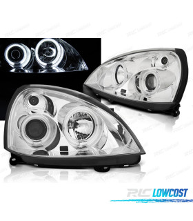 PHARES POUR RENAULT CLIO II 01-0 ANGEL EYES CCFL CHROMÉ