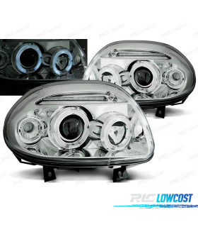 PHARES POUR RENAULT CLIO I 98-01 ANGEL EYES CHROMÉ