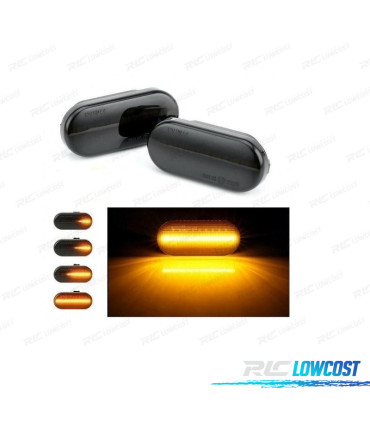 CLIGNOTANTS LATÉRAUX POUR SEAT LEON II 05-12 LED DYNAMIQUE NOIR FUMÉ