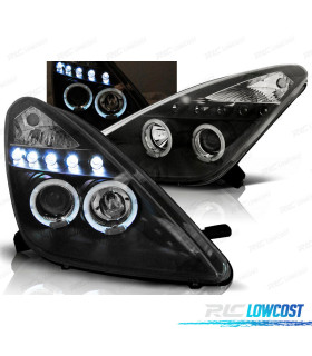 PHARES POUR TOYOTA CELICA T23 99-05 LED ANGEL EYES NOIR