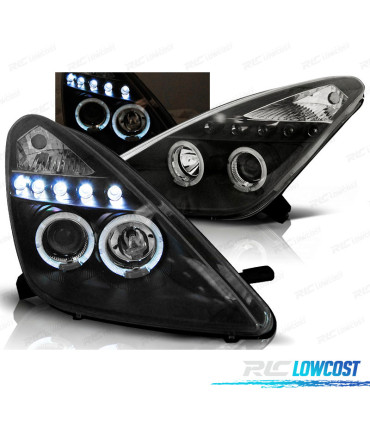 PHARES TOYOTA CELICA T23 99-05 LED ANGEL EYES NOIR