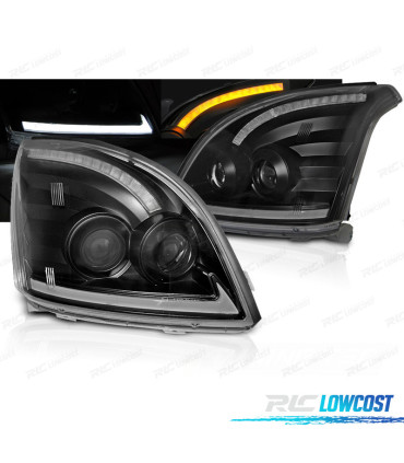 PHARES TOYOTA LAND CRUISER FJ120 03-08 TUBE LIGHT DYNAMIQUES NOIRS