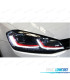 PHARES VOLKSWAGEN VW GOLF 7 12-17 LOOK 7.5 GTI DRL DINAMIQUES ROUGE NOIR