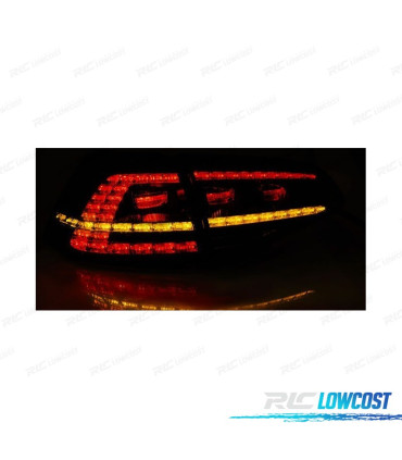 FEUX ARRIÈRE VOLKSWAGEN VW GOLF 7 12-17 DYNAMIQUES LOOK GTI ROUGE FUMÉ
