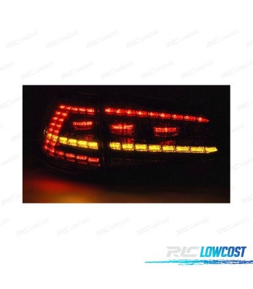 FEUX ARRIÈRE VOLKSWAGEN VW GOLF 7 HATCHBACK 12-16 LOOK GTI CLIGNOTANTS LED DYNAMIQUE FUMÉ