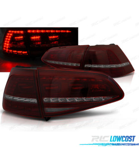 FEUX ARRIÈRE VOLKSWAGEN VW GOLF 7 12-17 LOOK GTI AVEC CLIGNOTANT LED DYNAMIQUE ROUGE FUMÉ
