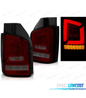 FEUX ARRIÈRE VOLKSWAGEN VW T5 2P 03-09 FULL LED DYNAMIQUE ROUGE FUMÉ