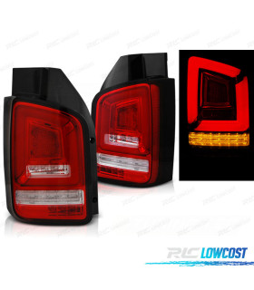FEUX ARRIÈRE POUR VOLKSWAGEN VW T5 03-09 FULL LED DYNAMIQUE ROUGE CLAIR