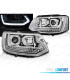 PHARES VW T5 10-15 TRU DRL LOOK POUR VOLKSWAGEN VW T6 CLIGNOTANTS LED DYNAMIQUES CHROMÉ