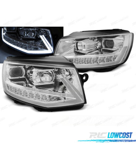 PHARES VW T6 15-19 TUBE LIGHT LED SEQ DRL CHROMÉ