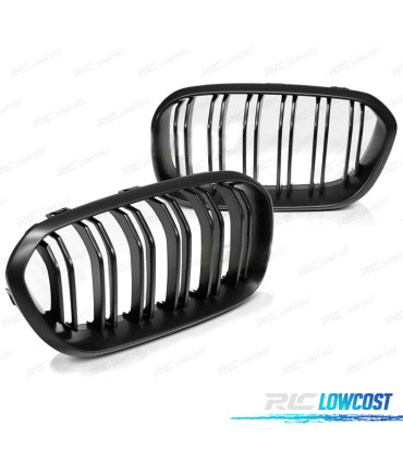 CALANDRES BMW F20 F21 LCI 15-19 DOUBLE LAME NOIR MAT