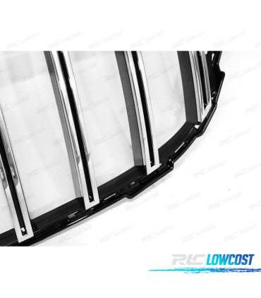 CALANDRE MERCEDES CLASSE C W205 18-21 LOOK GTR NOIR CHROMÉ