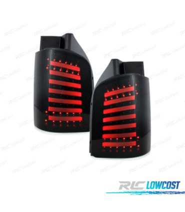 FEUX ARRIÈRE CARDNA POUR VOLKSWAGEN VW T5 03-09 2P LIGHT BAR DYNAMIQUES NOIR FUMÉ