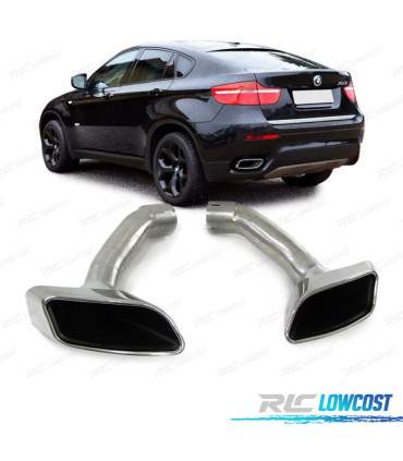 EMBOUTS D'ÉCHAPPEMENT BMW X6 E71 08-14 LOOK M CHROMÉ + CADRE D'ÉCHAPPEMENT