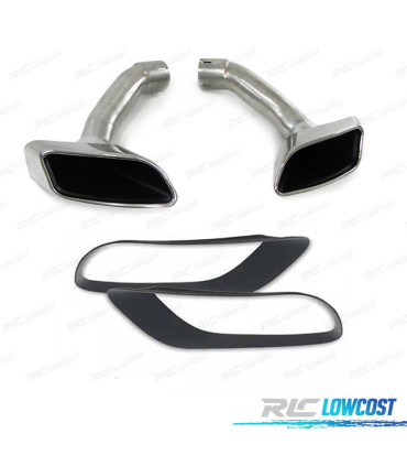 EMBOUTS D'ÉCHAPPEMENT BMW X6 E71 08-14 LOOK M CHROMÉ + CADRE D'ÉCHAPPEMENT