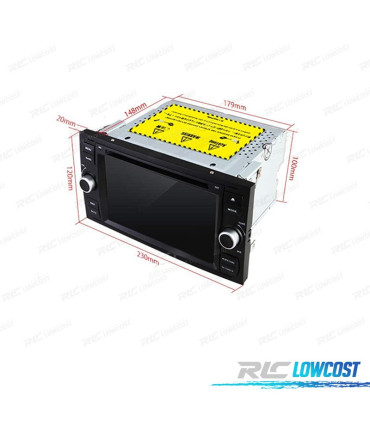 AUTORADIO GPS POUR FORD FOCUS C-MAX GALAXY FIESTA TRANSIT 7" ANDROID 13 OCTA CORE 2DIN MULTIMEDIA WIFI DVD