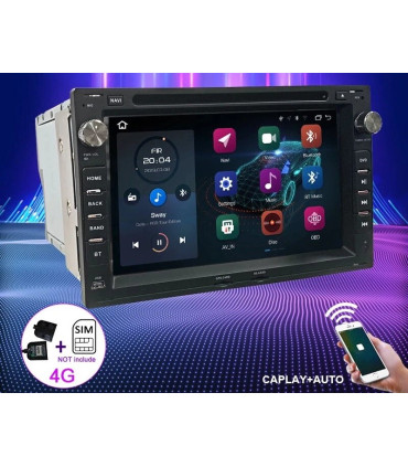 AUTORADIO ANDROID 10 2DIN 7" POUR VOLKSWAGEN VW USB GPS TACTIL HD
