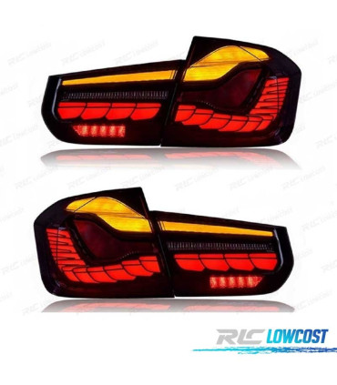 FEUX ARRIÈRE BMW F30 LIGHT BAR OLED FULL LED ROUGE FUMÉ