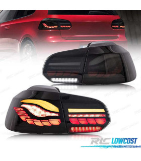 FEUX ARRIÈRE FULL LED VOLKSWAGEN VW GOLF 6 08-12 BARRE DE LUMIÈRE OLED ROUGE DYNAMIQUES FUMÉS
